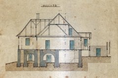 plán přestavby fary - řez A - B