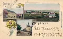 dobová pohlednice vsi s kaplí