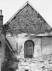 kostel po požáru - západní štít z interiéru