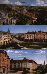 starší pohlednice s kostelem (nahoře)