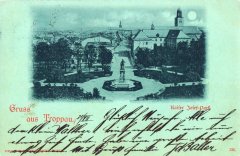 dobová pohlednice města s kostelem