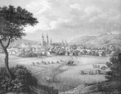 kresba kostela (uprostřed)