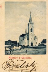 dobová pohldnice s motivem kostela