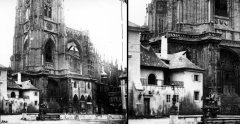 historické foto kaple (vlevo od chrámu sv. Víta), vpravo detail