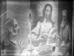 nástěnná malba "Poslední večeře" na vnější zdi kaple