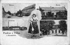 zvonička na dobové pohlednici (uprostřed snímku vlevo nahoře)