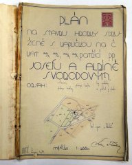 plán stavby hrobky od stavitele Karla Fialy