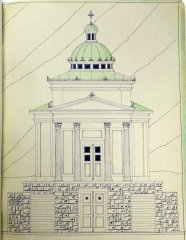 plán stavby hrobky od stavitele Karla Fialy