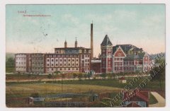 historické foto kaple (na louce před pivovarem, s červenou střechou)