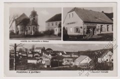historické foto kaple (zcela vpravo na levém horním fotu)