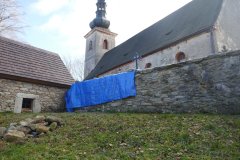 oprava ohradní zdi okolo kostela