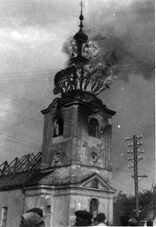 požár kostela
