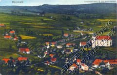 dobová pohlednice vsi s kostelem