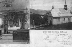 kaple na dobové pohlednici