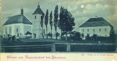 dobová pohlednice s kostelem