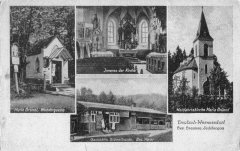 poutní areál na dobové pohlednici