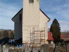 pohled zepředu - stažené zdivo