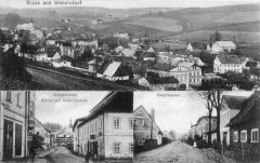 dobová pohlednice města s kostelem