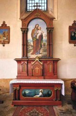 oltář sv. Josefa, dnes v kostele v Markoušovicích