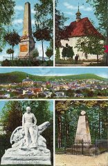 starší pohlednice s kaplí (vpravo nahoře)