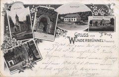 poutní areál na dobové pohlednici