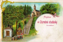 dobová pohlednice s motivem poutního areálu