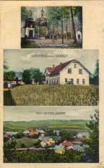 poutní areál na dobové pohlednici