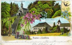 dobová pohlednice s kostelem