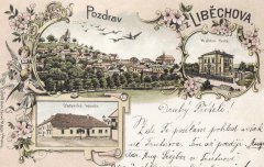 dobová pohlednice města s kaplí
