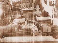 historické foto interiéru kostela