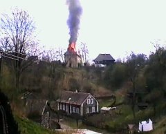 požár kostela