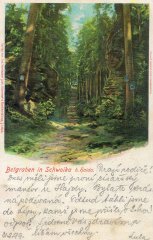 dobová pohlednice s námětem schodiště ke kapličce