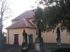 pohled na přístavek u levé zadní části kostela