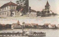 dobová pohlednice vsi s kostelem