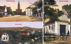 dobová pohlednice vsi s kostelem