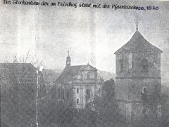 starší foto zvonice a kostela