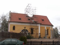 pohled zprava - kostel po odstranění sanktusníku
