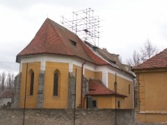 pohled zezadu zleva - kostel po odstranění sanktusníku