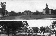 dobová pohlednice vsi s kaplí