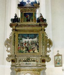 oltář z kaple, dnes v kostele v Jesenici