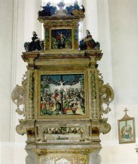 oltář z kaple, dnes v kostele v Jesenici