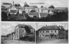 dobová pohlednice městyse s kostelem