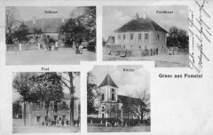 dobová pohlednice městyse s kostelem