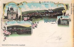 dobová pohlednice vsi s kaplí