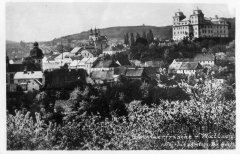 dobová pohlednice vsi s kaplí