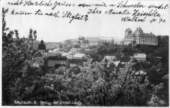 dobová pohlednice vsi s kaplí