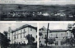 dobová okénková pohlednice, kaple na horním obrázku vlevo
