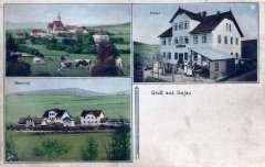 poutní areál na dobové pohlednici