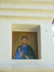 obrázek světce ve výklenku kaplice