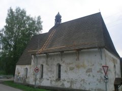 příprava usazení spadlého kříže sanktusníku